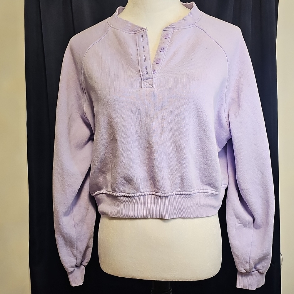 Old Navy So Comfy Light Purple Henley Top Womens Size Small